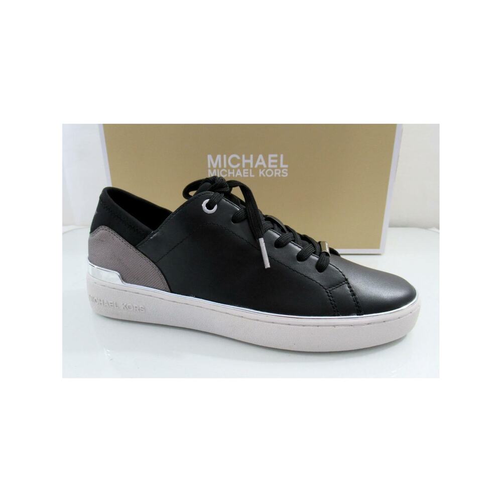 Women's Shoes Michael Kors Scout Lace Up Sneaker MK Logo Scuba Black Size 7